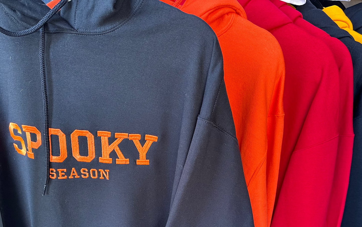 Embroidered spooky hoodie